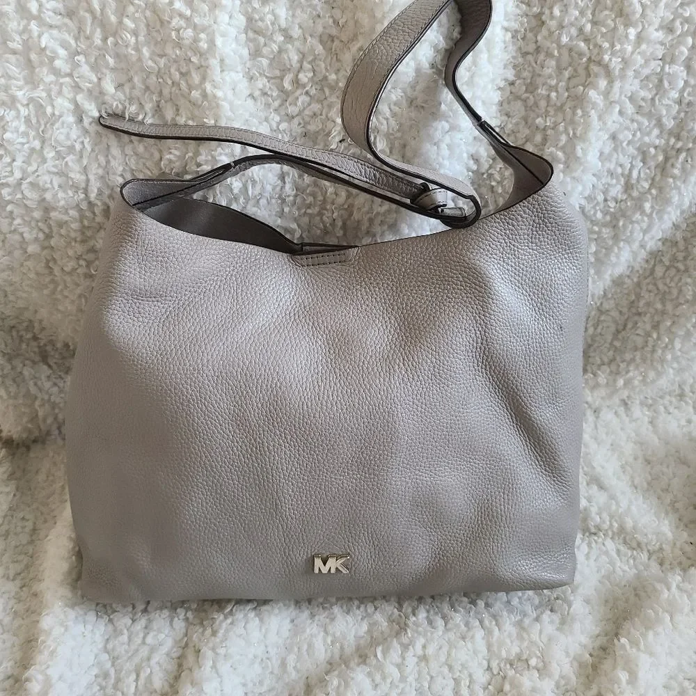 Michael Kors Junie‎ Gray leather hobo purse